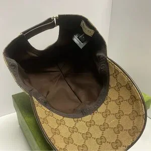 Gucci Beige Monogram Cap with Green and Red Stripe M Gucci Beige Monogram Cap with Green and Red Stripe main image 2
